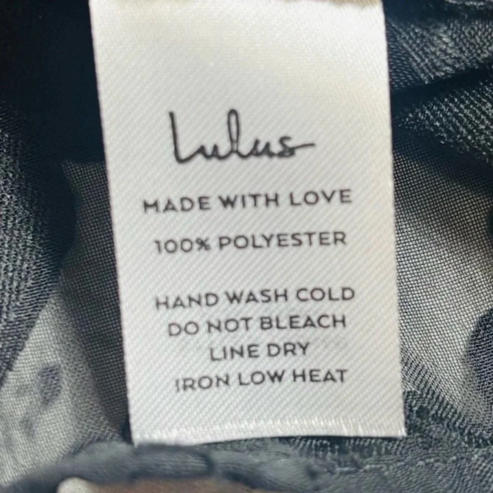 Lulus Women's M Patio Date Black Floral Burnout Lace Button-Up Long Sleeve Top - Picture 7 of 13